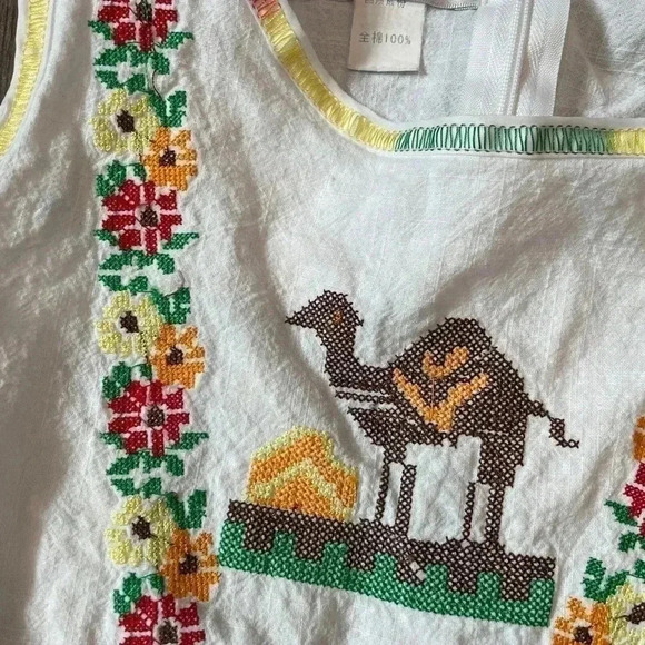 ❤️2/$25❤️Pretty Girls Skirts-Hand made-Embroidered Camel- Rayon and Cotton Blend - Picture 3 of 8